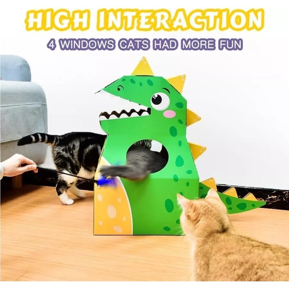 Cat Scratch Pad Cat House Cozy Cardboard ECO-friendly For Small Cats Dinosaur - Picture 7 of 7